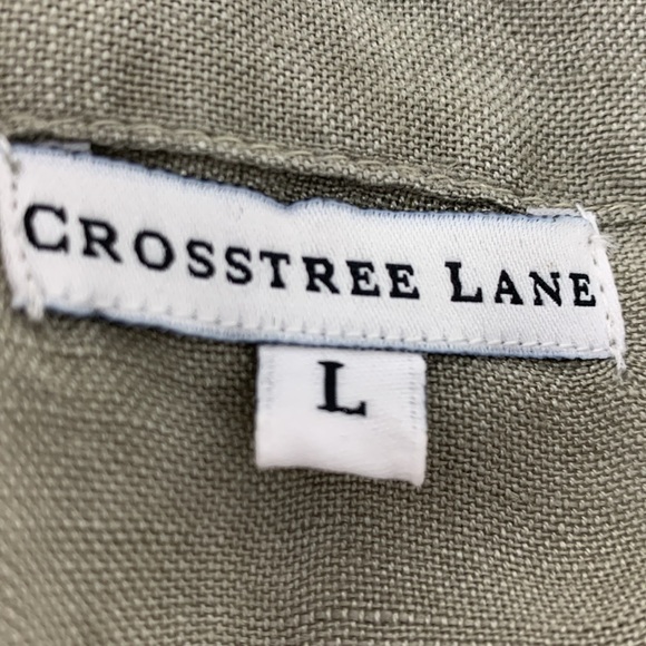 Crosstree Lane olive green linen Viscose open front lightweight top size L - Picture 4 of 8